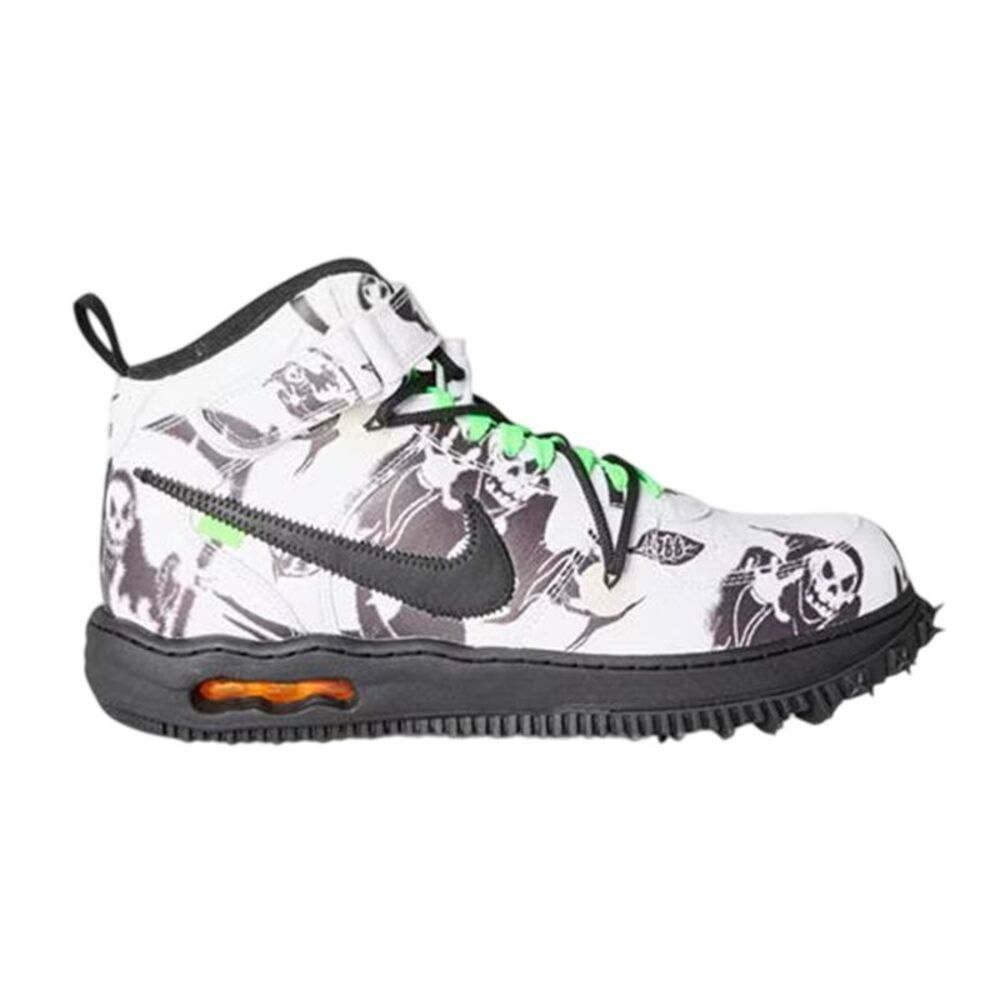 Nike Womens/Ladies Air Force 1 Graphic Print Leather Shoes / White/Black